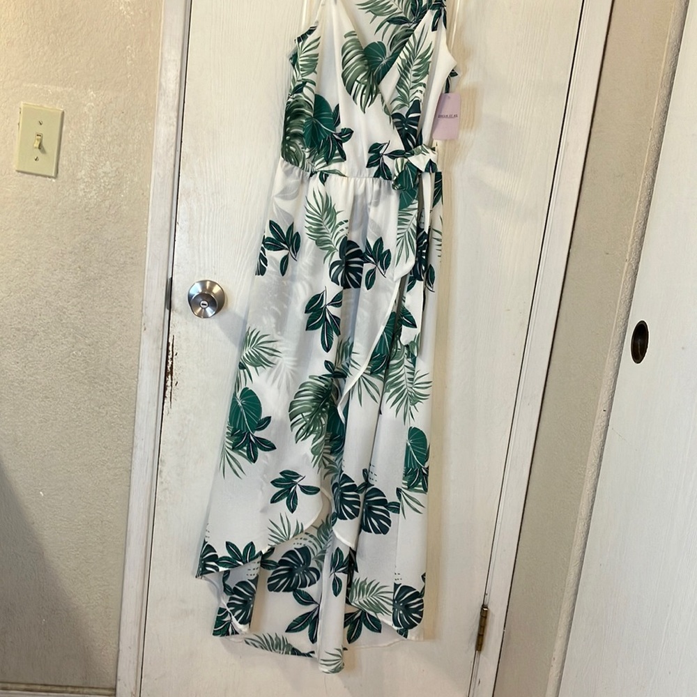 Dream of Me High-Low Tropical Print Dress, Sz. M